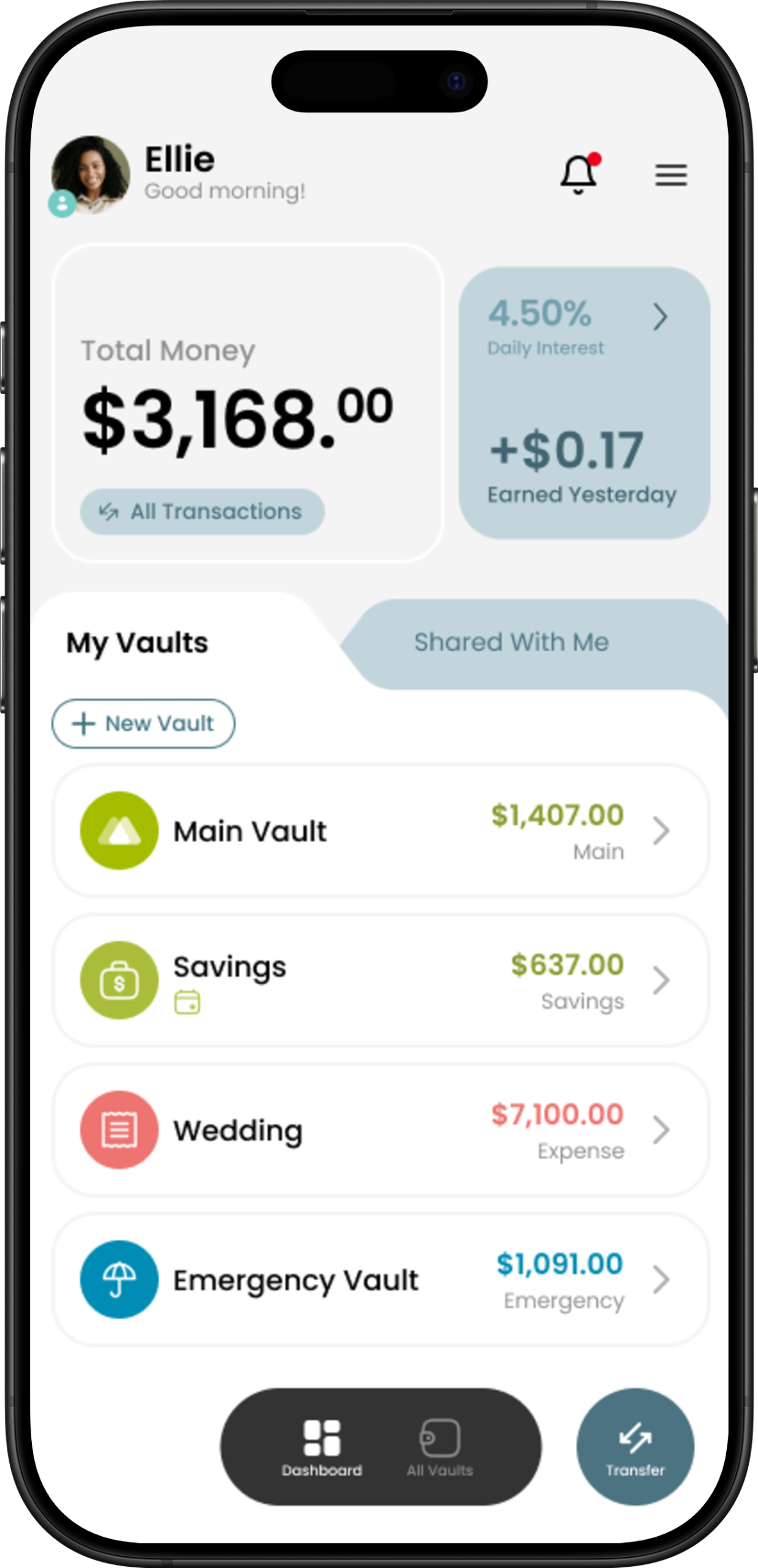 iPhone 16 - Dashboard Mockup