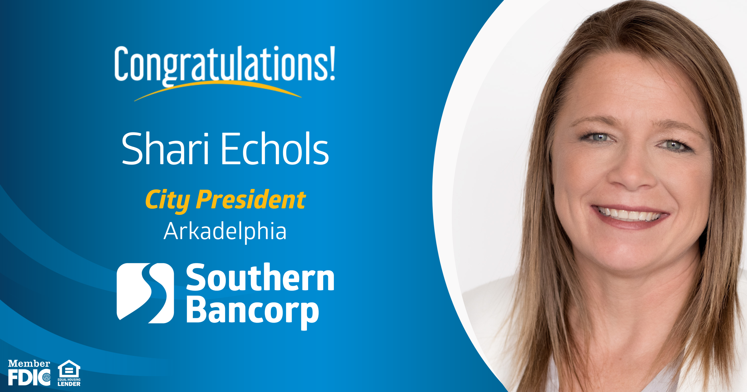 Southern Bancorp Promotes Shari Echols to City President of Arkadelphia
